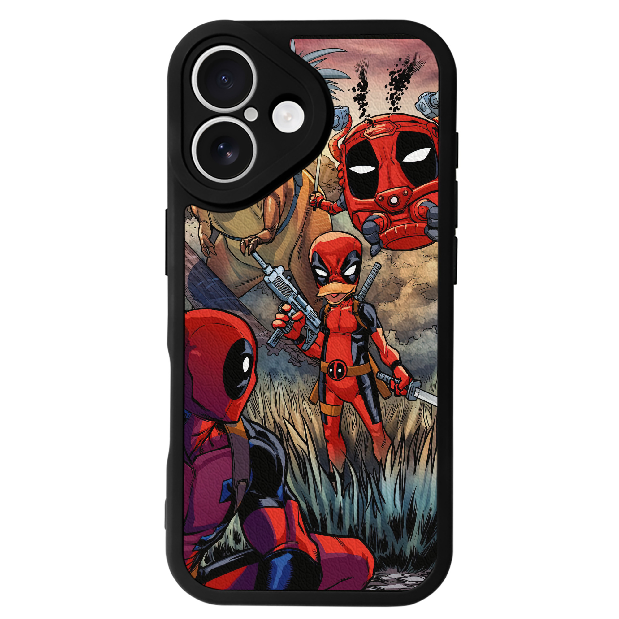（画像用） Deadpool デッドプール 【iPhone 16シリーズ対応】シリコンスマホケース（レザー調） 材質：シリコン